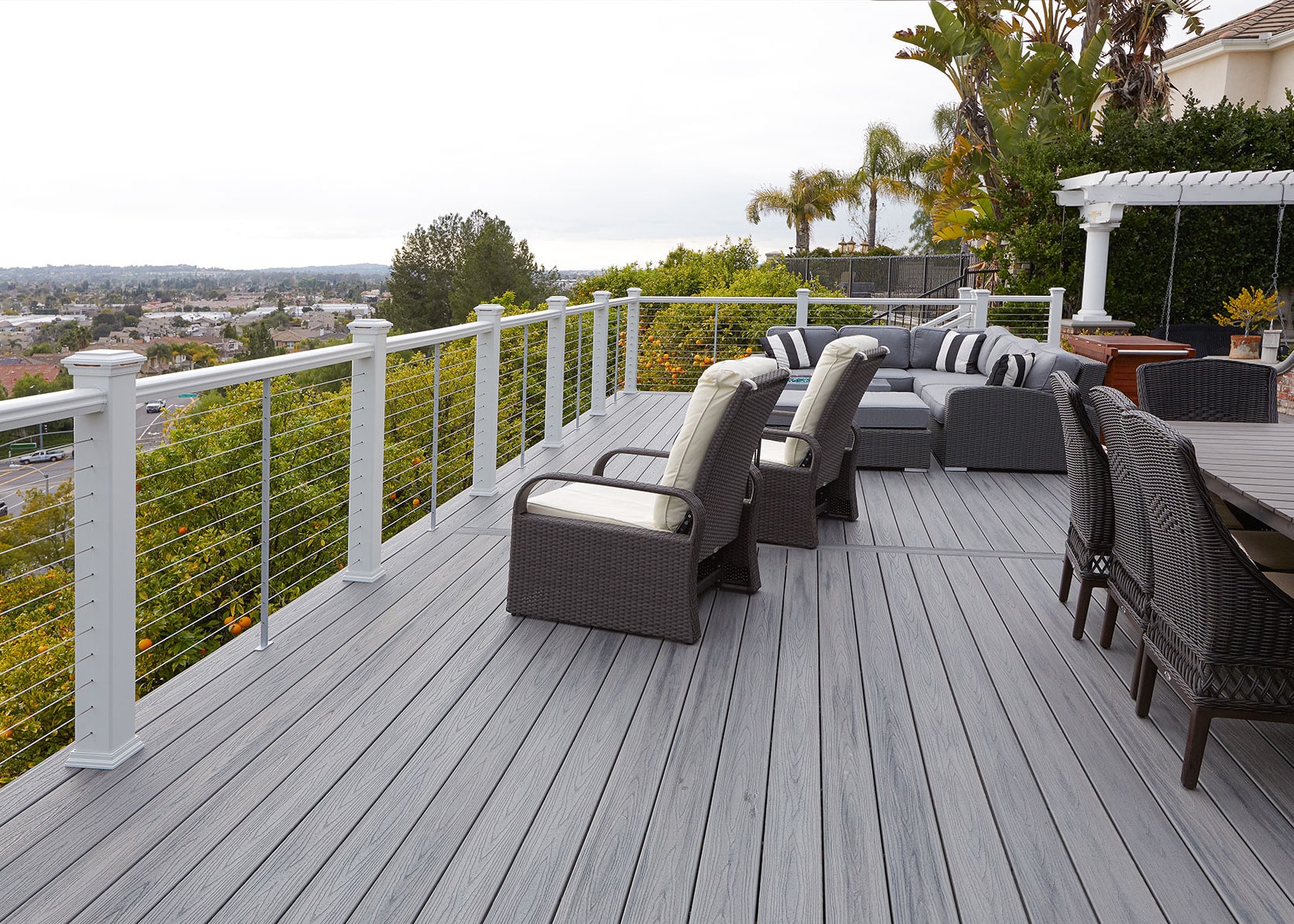 exterior deck with cable railing