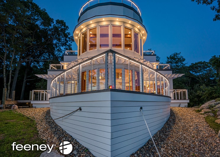 Feeney Railings Provide Vintage Ambience to a Steamship-Styled Home