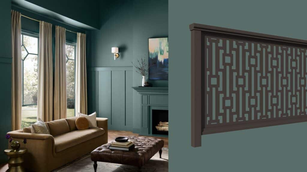 Behr Hidden Gem 2026 Color of the Year with Cubist LaserCut Railing
