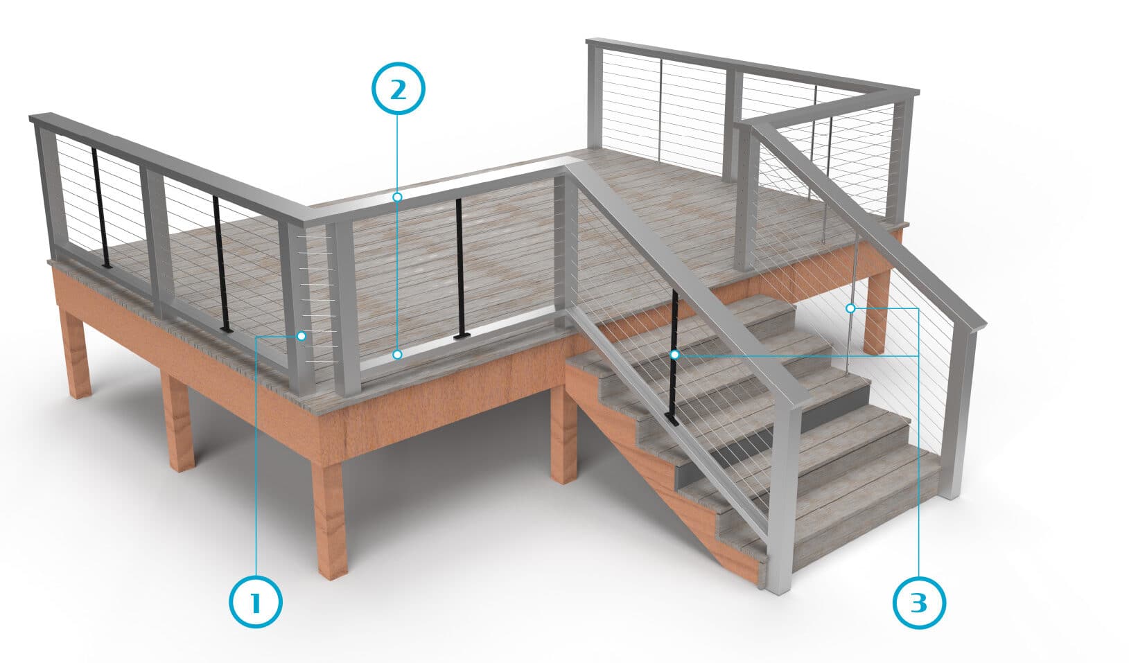 metal frame cable rail visualizer