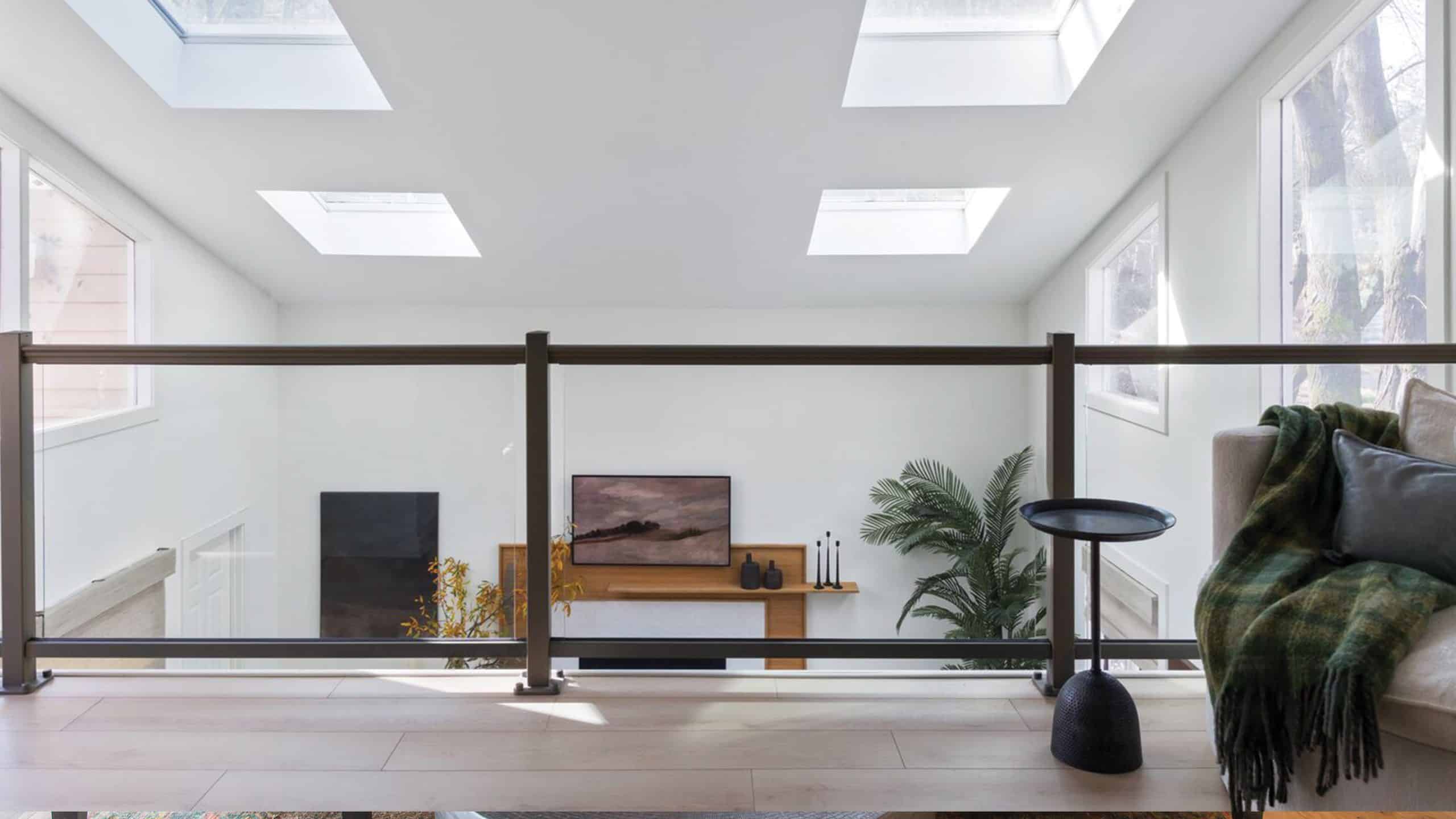 glass infill designrailing interior of home