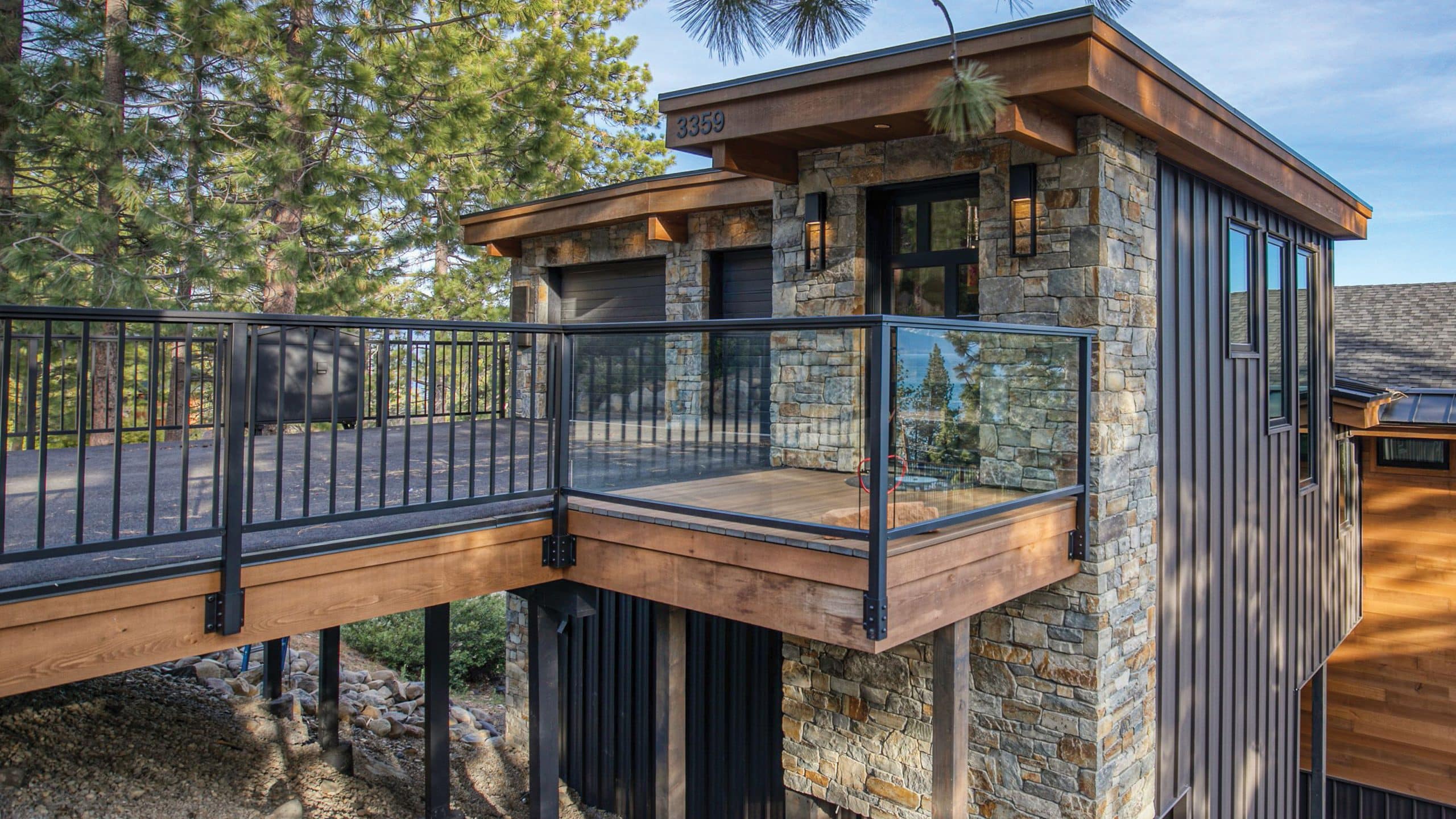vertical picket infill for designrail deck oof modern home