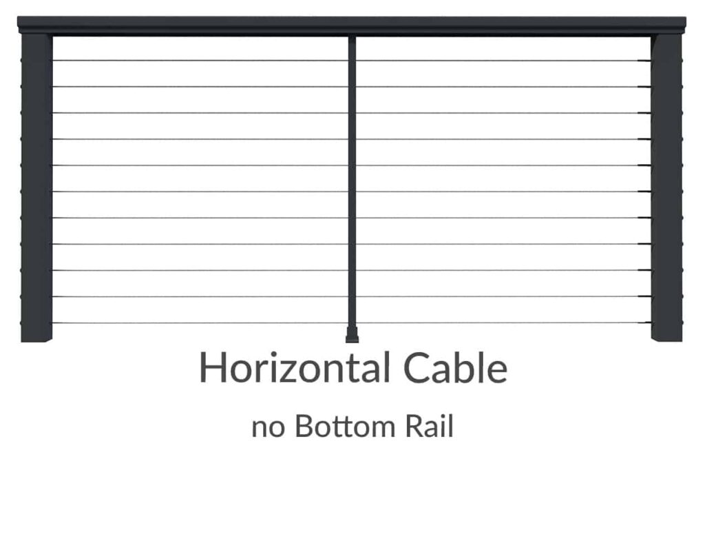 horizontal cable no bottom rail