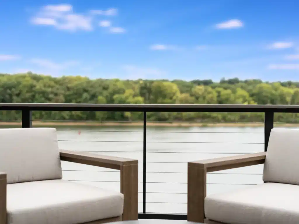 DesignRail® Custom on a deck overlooking the Illinois River.
